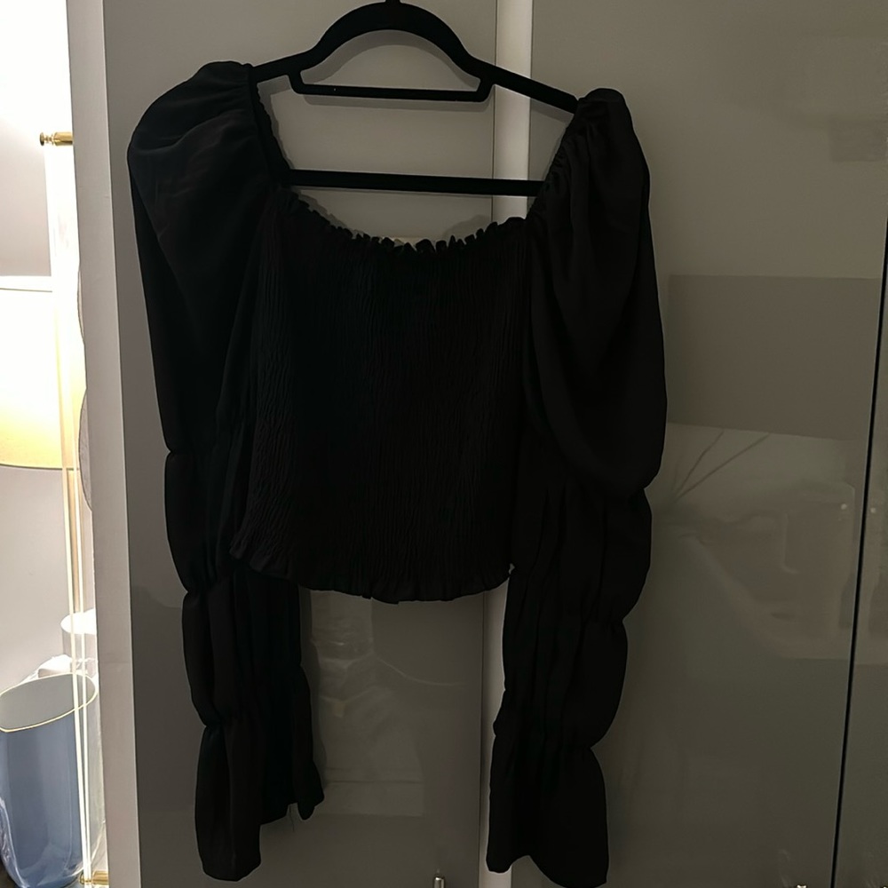 Black Chiffon Going Out Top